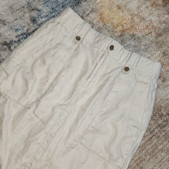 J.Crew Ecru Linen Knee Length Pencil Skirt - Picture 2 of 8